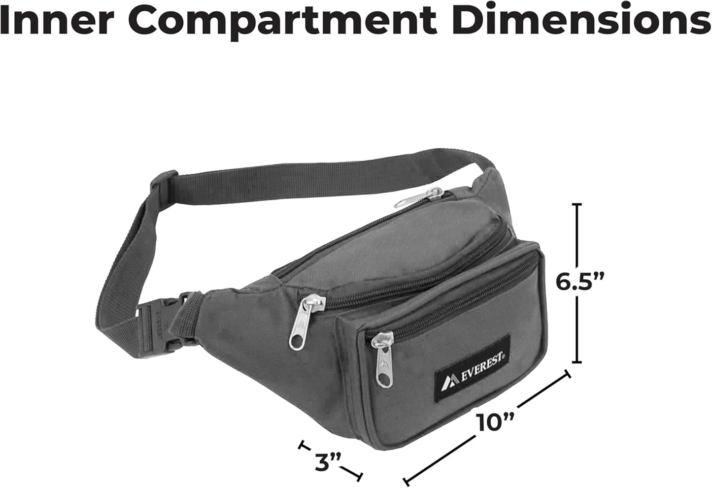 Everest Signature Waist Pack - Medium, Black, One Size