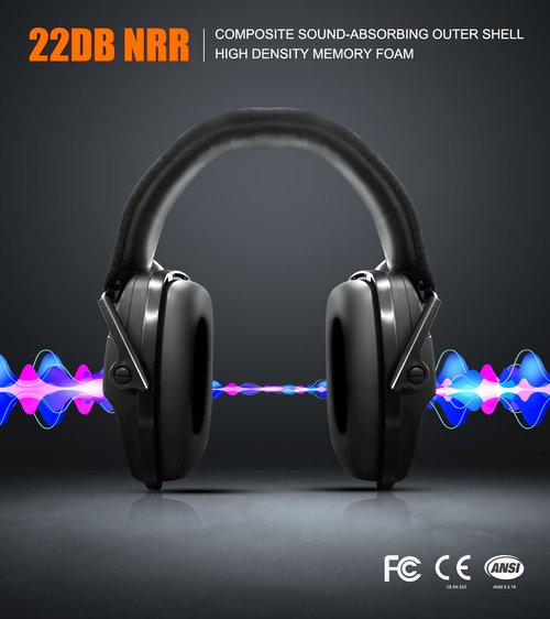 Hocazor Upgrade Bluetooth 5.4 Shooting Ear Protection with Sound Amplify Electronic Digital Safety Ear Muffs Slim Hearing Protector for Shooting Hunting Gun Range (Black)
