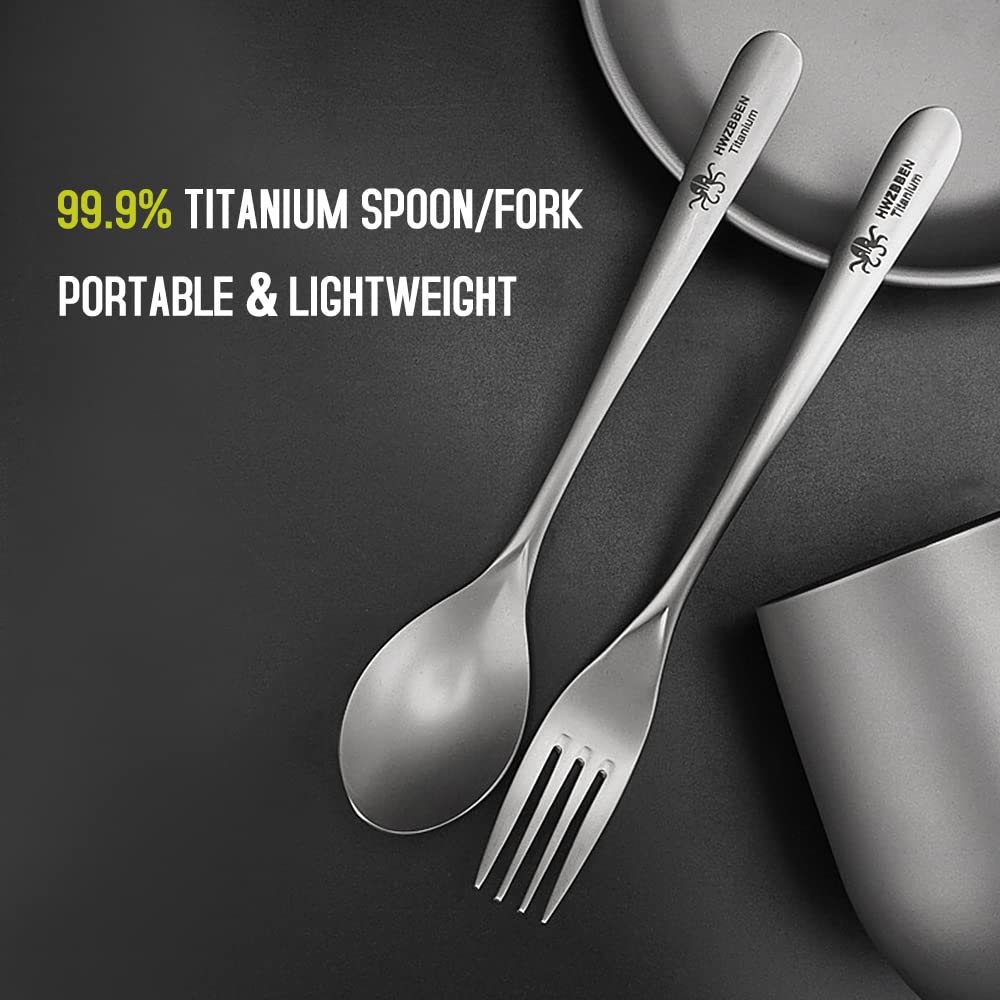 Funien Lightweight Titanium Fork for Home Outdoor Camping Hiking Picnic