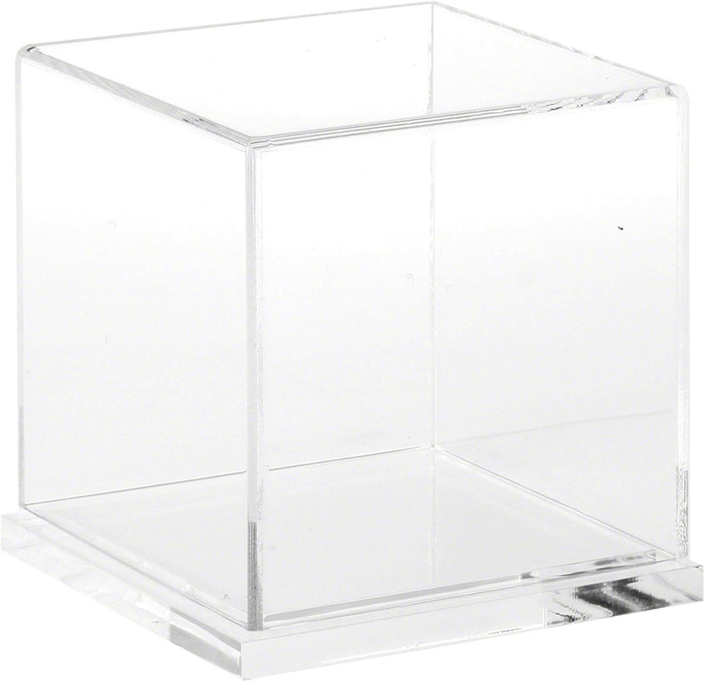 Plymor Clear Acrylic Display Case with Black Base, 4" x 4" x 4"