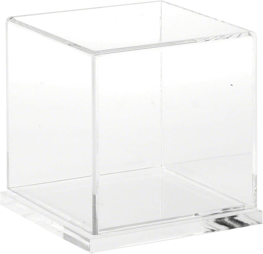 Plymor Clear Acrylic Display Case with Black Base, 4" x 4" x 4"