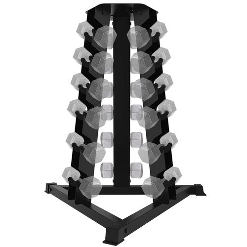 Balelinko Dumbbell Rack Stand Only, 6 Tier Triangular Frame Dumbbell Weight Rack, Dumbbell Holder with 18 Dumbbell Storage Placements, 900 lbs Weight Capacity Weight Storage Stand for Home Gym，Black