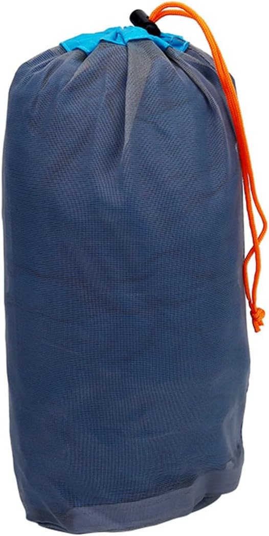 Mesh Stuff Sack Light Weight Nylon Mesh Drawstring Storage Bag for Travelling Hiking Camping Stuff Storage(Orange M)