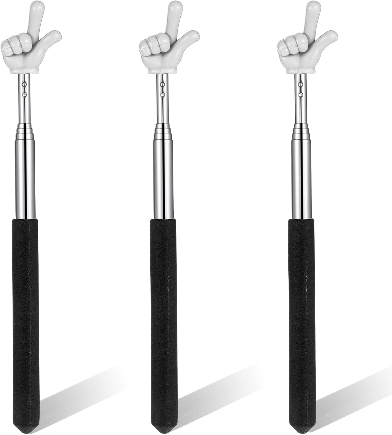 Telescopic Teachers Pointer - 3 Pcs Extendable Hand Pointer Stick, Mini Classroom Finger Pointers Stick for Elementary School Kindergarten and Teacher Supplies Interactive Learning