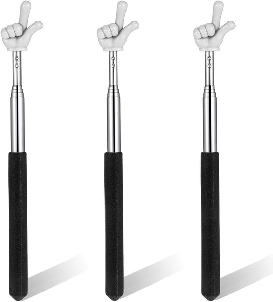 Telescopic Teachers Pointer - 3 Pcs Extendable Hand Pointer Stick, Mini Classroom Finger Pointers Stick for Elementary School Kindergarten and Teacher Supplies Interactive Learning