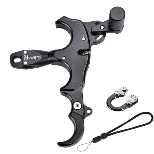 Nswern Bow Release Thumb Archery 3/4 Finger Release-Bow Trigger 360° Rotatable Thumb Release for Compound Bow