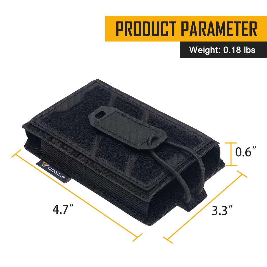 IDOGEAR Tactical Phone Pouch Molle Magazine Pouches Universal Utility Smartphone Holster Bag Outdoor EDC Waist Pouch Compatible with Phones Up to 6.8 Inches 500D Nylon (Black)