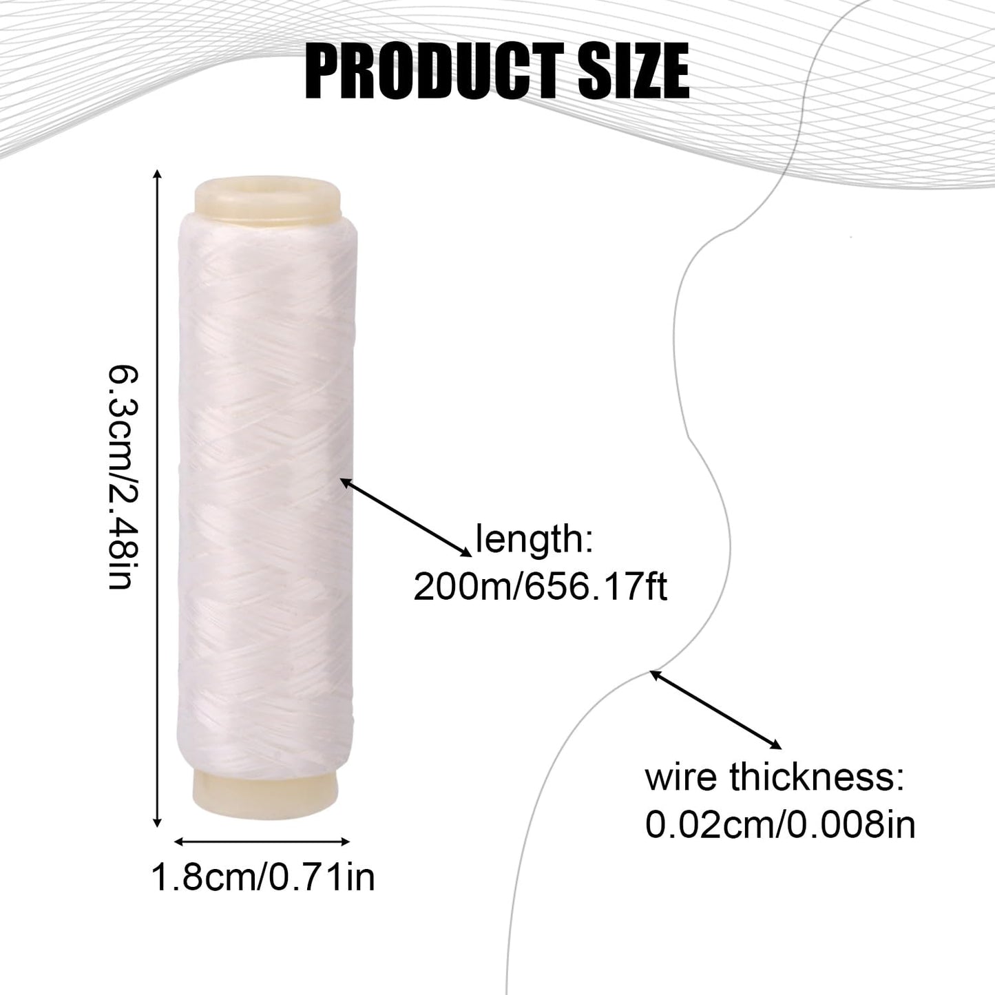 4pcs Nylon Fishing Thread - Invisible 0.02cm/0.008in Width, 200m/656.17ft Length Fishing Wire