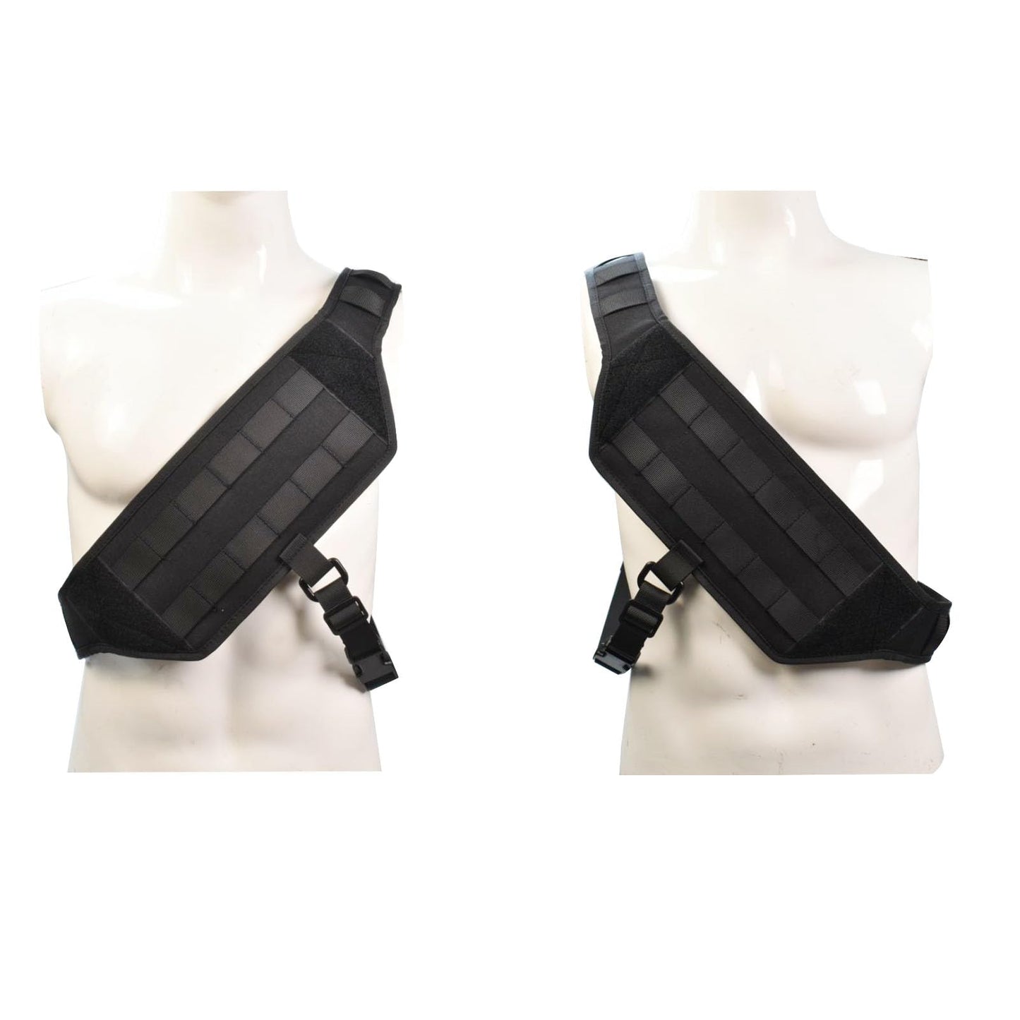 Hdlsina Tactical MOLLE Chest Platform Universal Chest Mounting Harness Adjustable Concealed Carry Fit Left & Right Shoulder (Black)