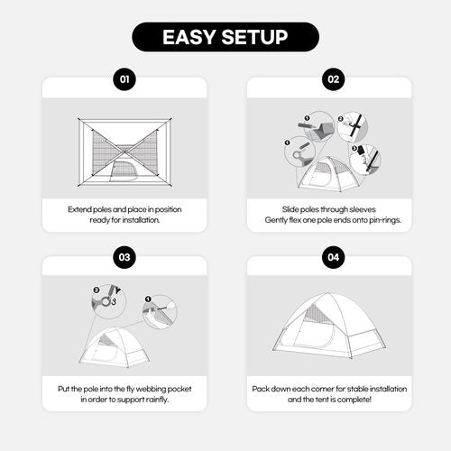 IDOOGEN Tents for Camping 2/4/6 Person Camping Dome Tent, Easy to Set Up, Lightweight Camping Tent, Portable Camping Tent for Outdoor and Backpacking Sundome Tent
