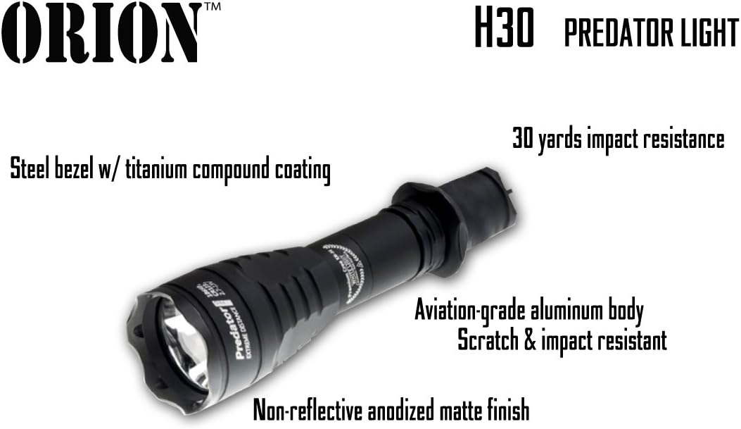 Orion H30 Red Premium Long Range Predator Hog Varmint Hunting Rechargeable Flashlight Light Kit with Mounts Remote Pressure Switch