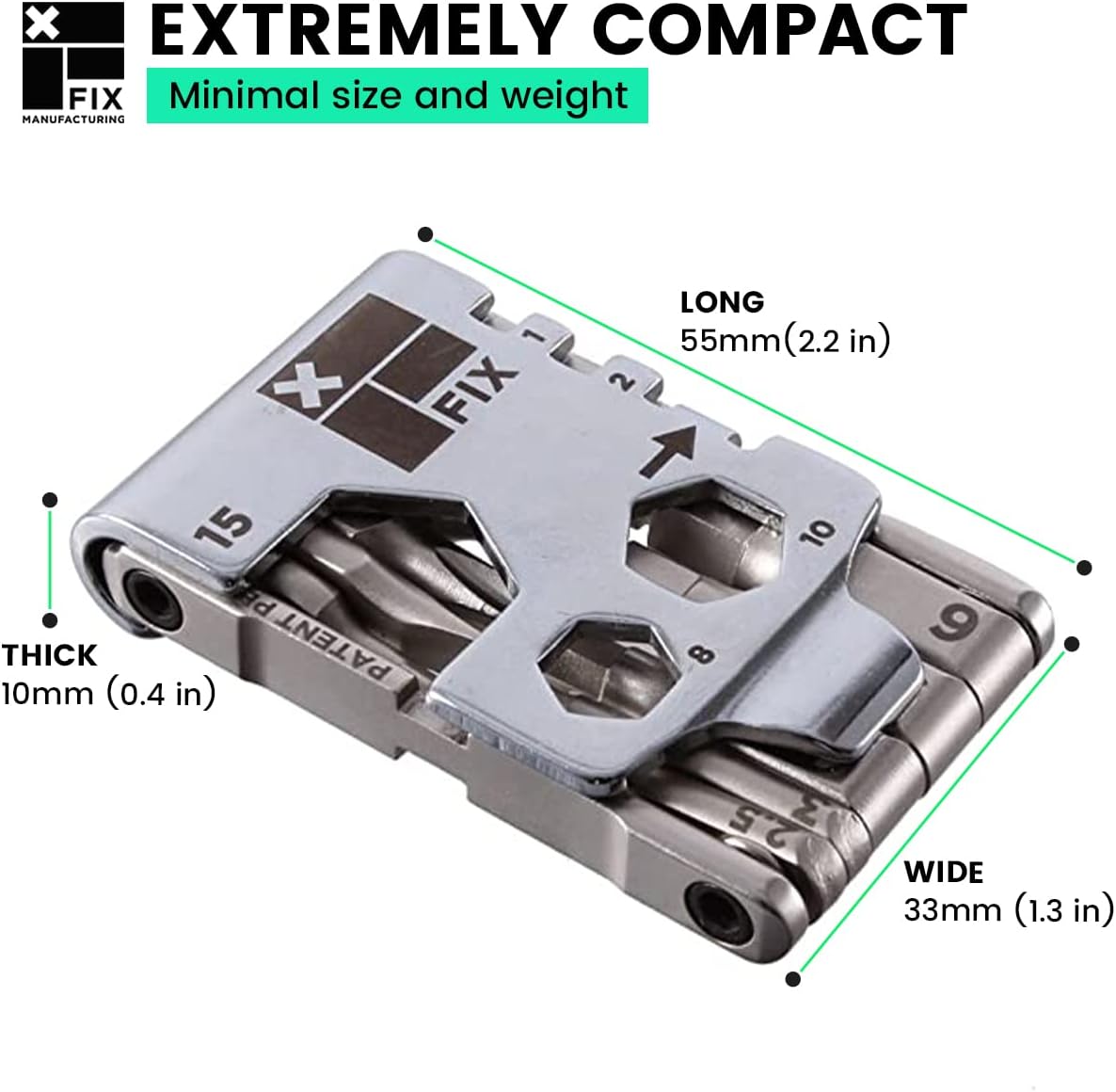 Wheelie Wrench™ Bike Tool Compact and Portable Multi Tool for Bicycle Repair and Maintenance Perfect to fix Most Road, Mountain, and BMX Bikes
