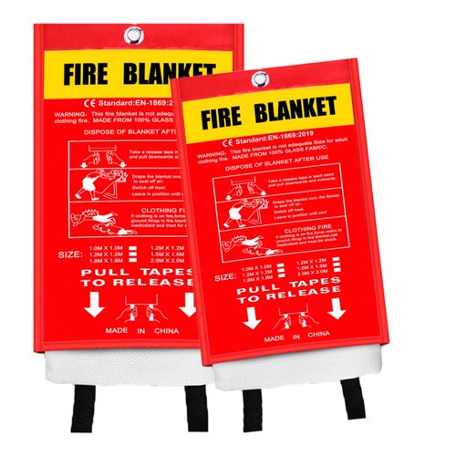 ZGYBY Emergency Fire Blanket 2 Pack, X-Large Red Glass Fiber Fire Resistant Blanket, 47 * 47in, Suitable for Home, School, Fireplace, Grill, Car, Office, Warehouse etc.