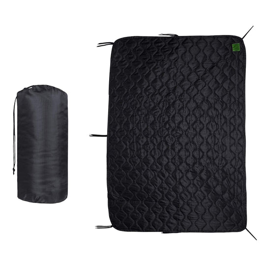 Military Woobie Blanket Thermal Insulated Poncho Liner Camping with Drawstring Carry Bag,Waterproof for Outdoor,Hiking (Black)