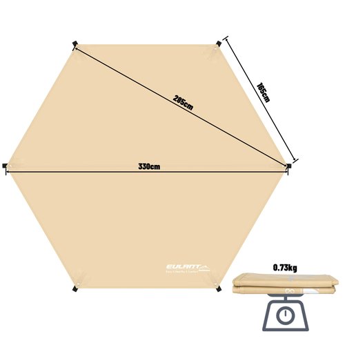EULANT Hexagonal Tent Footprint for Camping,4-6 Person Waterproof Tent Ground Sheet Mat for Camping Hiking Picnic Backpacking(10.82ft X 9.38ft)