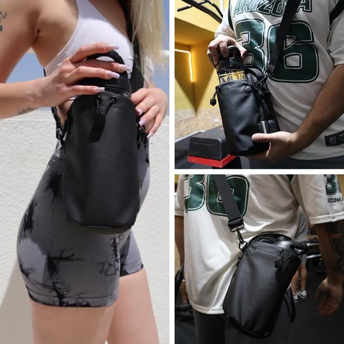 Magnetic Water Bottle Holder Sling Bag – Waterproof Crossbody for Gym & Travel with USB Port, Strap & Phone Pocket Duvcein