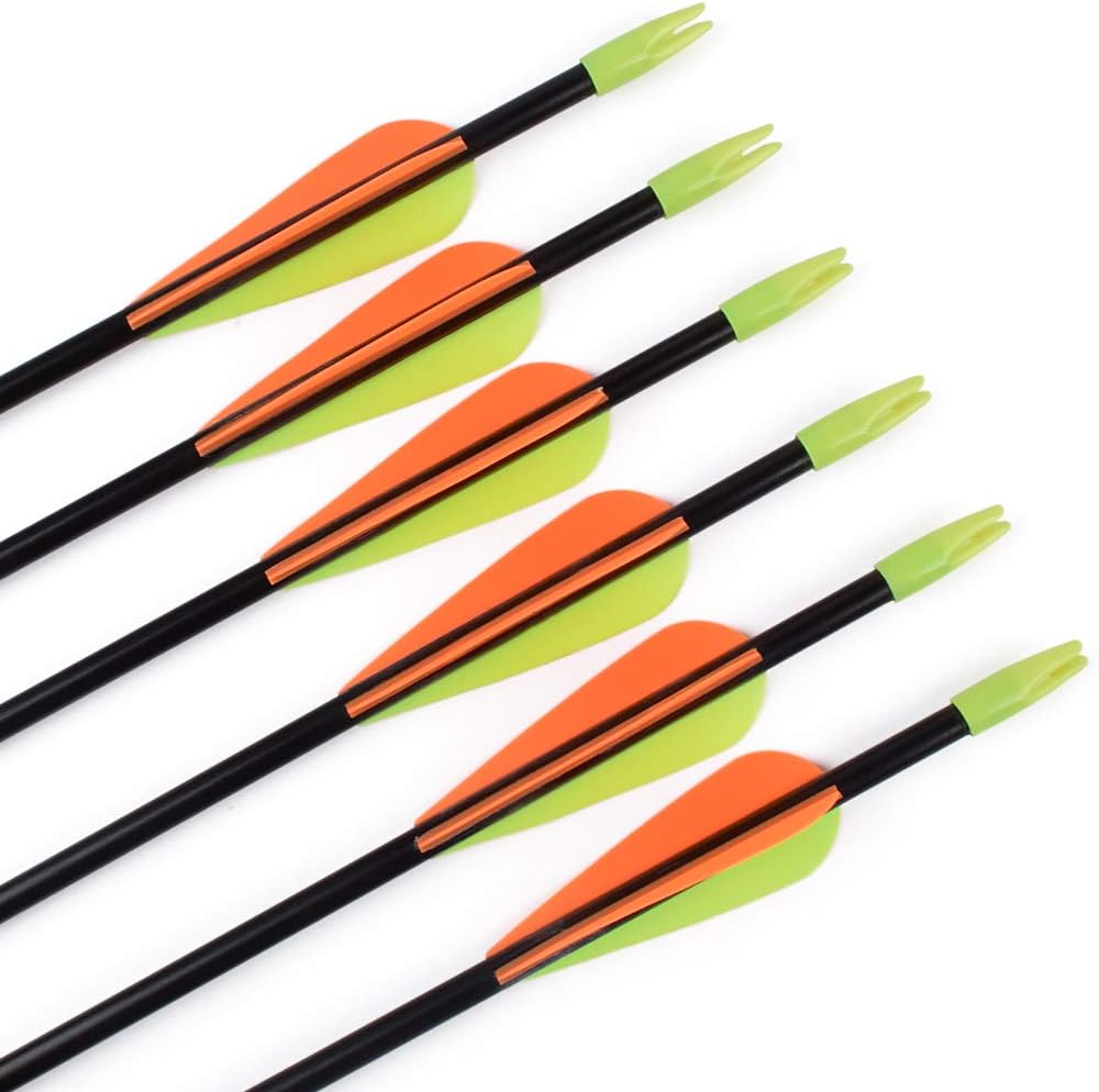 Archery Youth 24 26 Inch Fiberglass Archery Targeting Arrows for Youth Practise Recurvebow Compound Bow Shooting