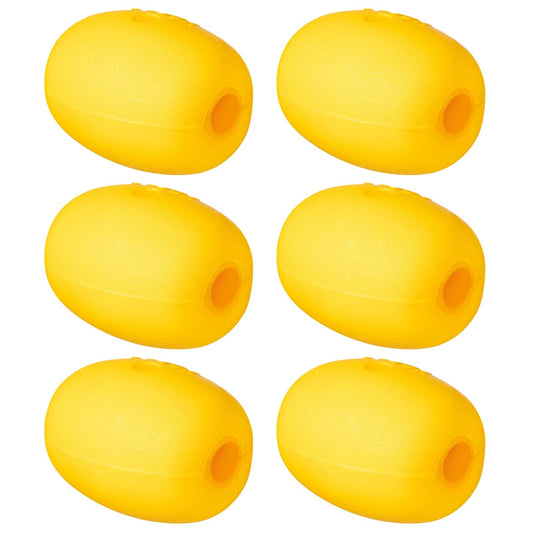 Poen 6 Pcs Buoys Float Rope Floats Marine, 4" x 3", 4/5" Hole Deep Water Fishing Marker Buoys Anchor for Boat Swimming Pool Kayak Trail Dock Crabbing Skiing Marine, Yellow