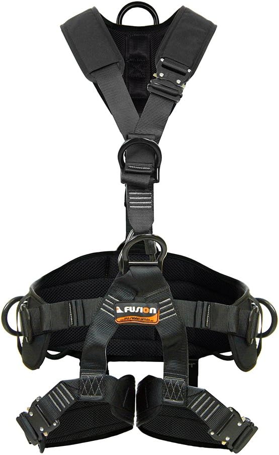 Fusion Climb Tac Rescue Tactical Full Body Eva Padded Heavy Duty Adjustable Zipline Harness 23kn