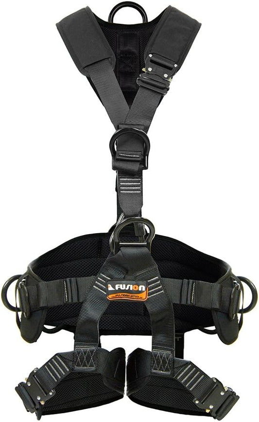 Fusion Climb Tac Rescue Tactical Full Body Eva Padded Heavy Duty Adjustable Zipline Harness 23kn