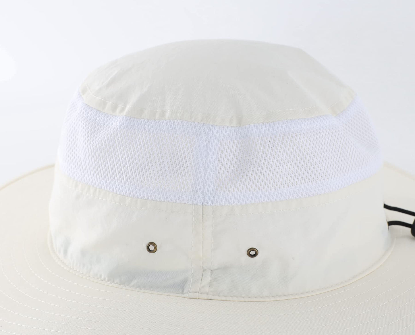 Home Prefer Men's Sun Hat UPF 50+ Wide Brim Bucket Hat Windproof Fishing Hats (Ivory)