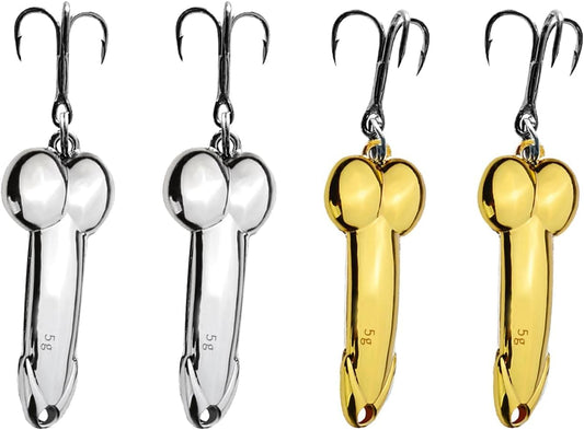 4Pcs Funny Fishing Lures Fishing Spoons Bass Fishing Lure Trout Lures Spinner Baits for Bass Fishing Gear Hard Metal Sequin Fishing Jigs Freshwater Saltwater Fishing Equipment Hook for Fishing Lovers