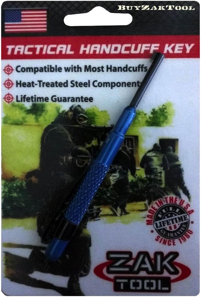Zak Tool ZT-13-BLU Aluminum Handcuff Standard Cuff Key, Blue