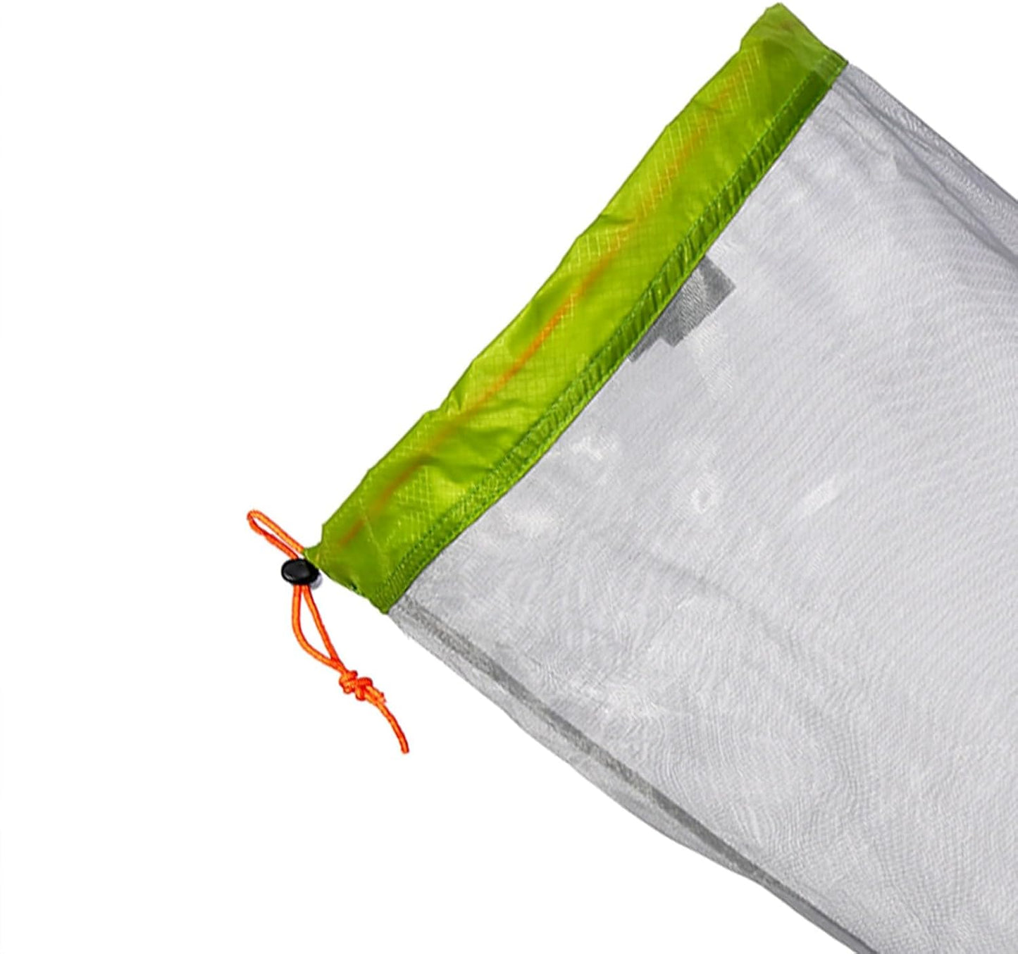 Mesh Stuff Sack Light Weight Nylon Mesh Drawstring Storage Bag for Travelling Hiking Camping Stuff Storage(Orange M)