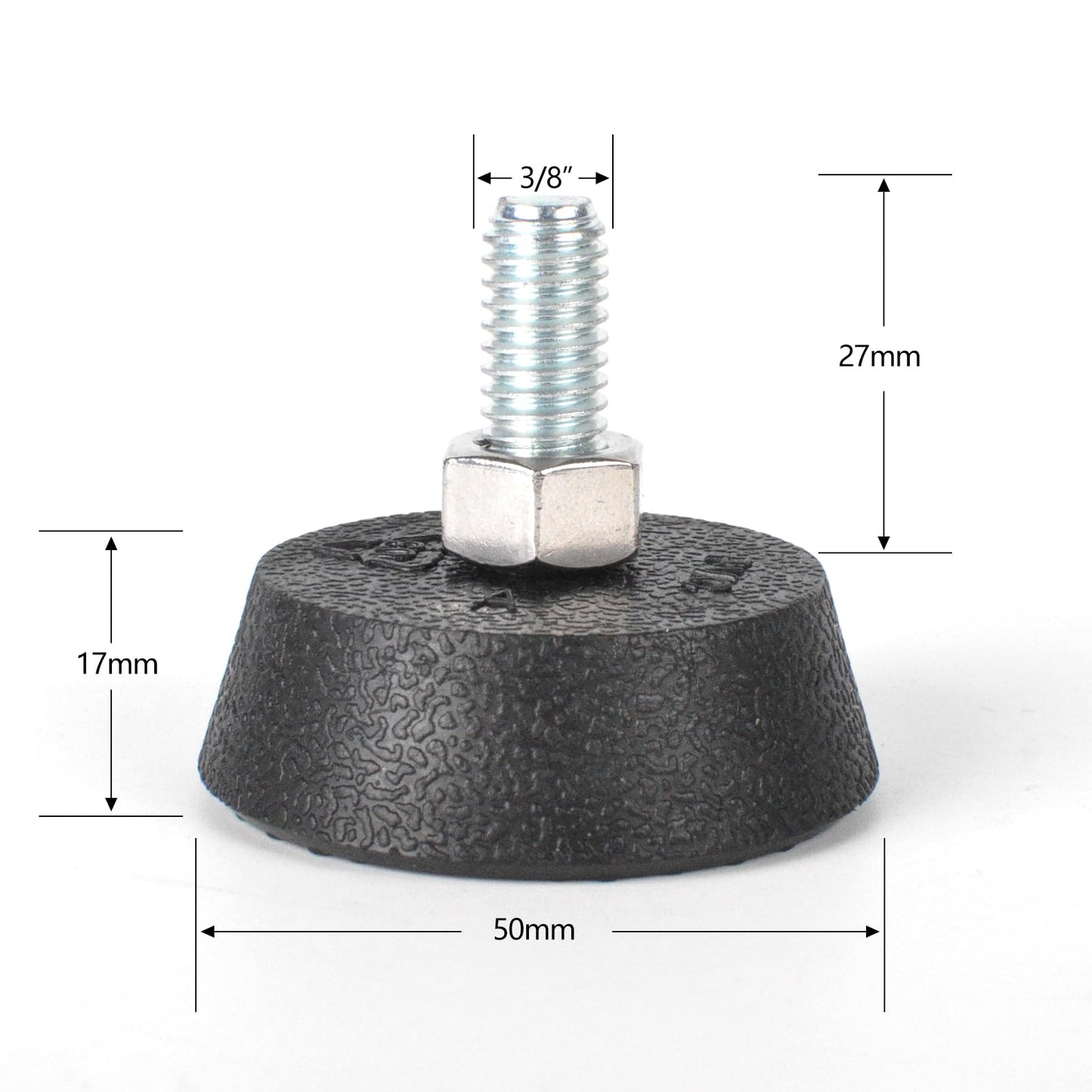 Anvpkun (4 Pack Upgrade 3/8" Spin Bike Foot Pads Compatible with Peloton Bike Replacement Parts Non-Slip Shock-Absorbing Leveling Feet with Sound-Proof Rubber for Exercise Bike Leveling