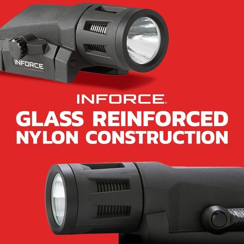 INFORCE 400 Lumens WML White/IR Gen2 Gun Mounted Light with Black Body W-05-2 and MAG PUL M-LOK 2.5in 5 Slot Polymer Rail