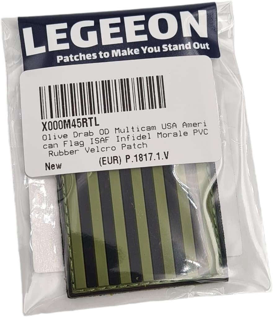 American Flag Patch PVC US Flag Patch [OD Green] Compatible with Velcro PVC Patches for Caps Tactical Patch for Airsoft Morale Patches for Hats Plate Carrier Patches for Backpacks