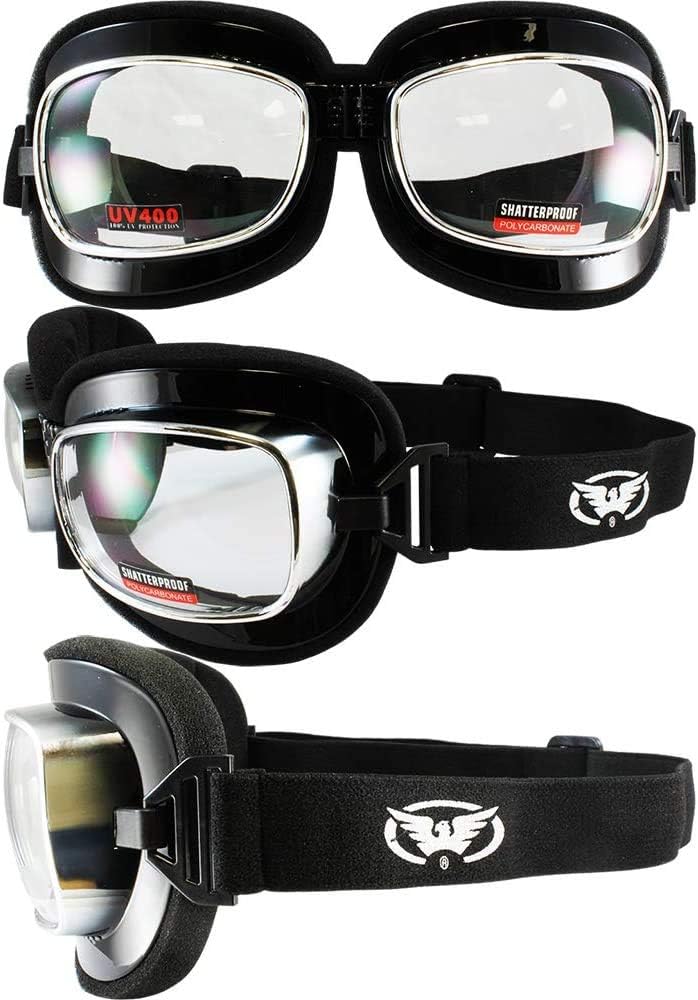 Global Vision Eyewear Retro Joe Goggles with Spring Hook Pouch