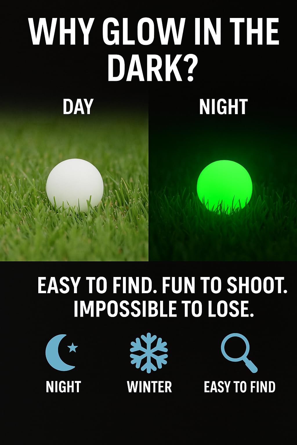 Glowing Rubber Balls in 50 Caliber 100 x Glow in The Dark Resusable Rubber Balls w. Silicon in Green for Training Home Defense Paintball Pistols in 50 Cal.