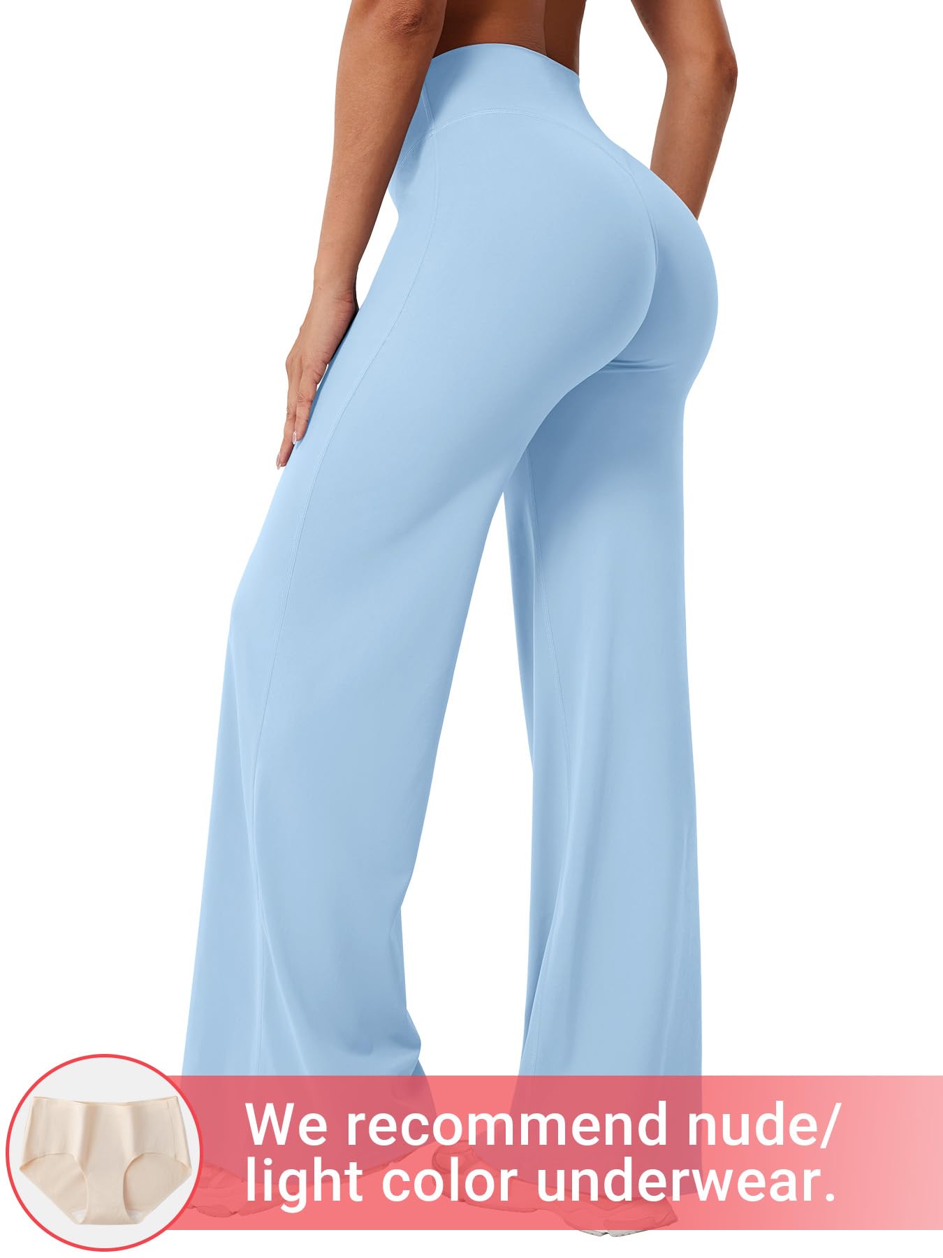 YEOREO Workout Leggings Womens No Front Seam Straight Leggings 31.5" High Waist Buttery Eddiy Gym Yoga Pants Airy Blue S