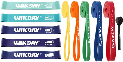 WIKDAY Resistance Bands for Pull Ups with Door Anchor Mini Workout Bands for Exercise Loop Elastic Bands for Body Stretching, Crossfit Training at Home/Gym for Men & Women