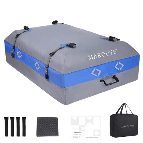 IDEALHOUSE 2024 New Rooftop Cargo Carrier Bag – 21 Cu Ft Heavy-Duty Robust Waterproof & Durable Storage Bag, Universal Fit with 8 Door Hooks