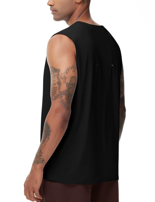 THE GYM PEOPLE Men's Workout Tank Top UPF 50+ Sleeveless Quick Dry Athletic Shirts Casual Running Muscle Shirts Black