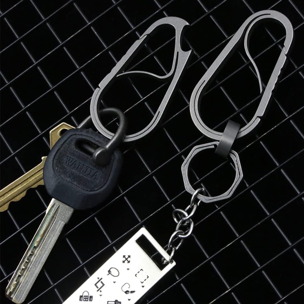 TiTo Titanium Quick Release Carabiner Lightweight Keychain with Bottle Opener Key Clip for Sport Outdoor Hiking and Camping