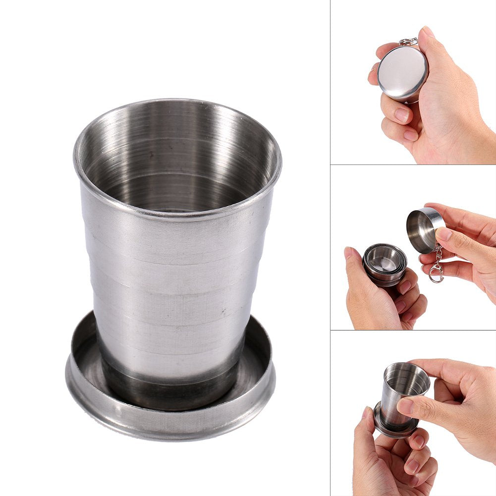 Collapsible,Collapsible Cups for Traveling,Collapsible Cups,Travel Cup,Foldable Cup,Stainless Steel Collapsible Cup Compact, and Portable Travel Cup