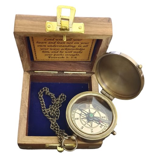 Trust in The Lord -Proverbs 3: 5-6 Quote Engraved Compass, Gifts Compass, 2025 Graduation Day Gifts- Baptism Gifts Compasses for Women Mens Boy Girls, Inspirational Christian Religious Gifts