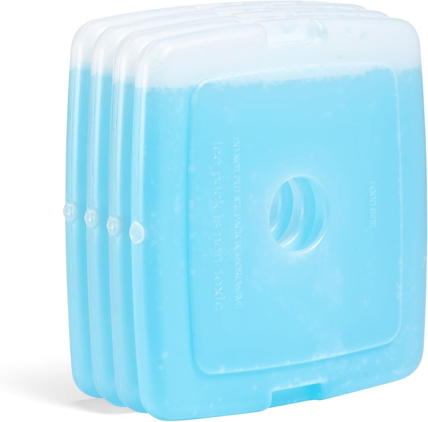 Cool Coolers By Fit & Fresh 4 Pack Slim Ice Packs, Quick Freeze Space Saving Reusable Ice Packs for Lunch Boxes or Coolers, Multi Colored, Single Pack