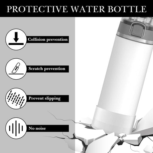 Linkidea 2 Pack Water Bottle Boot Compatible with Thermos ICON Series 24oz, Silicone Waterbottle Bottom Bumper Protector (Clear White)