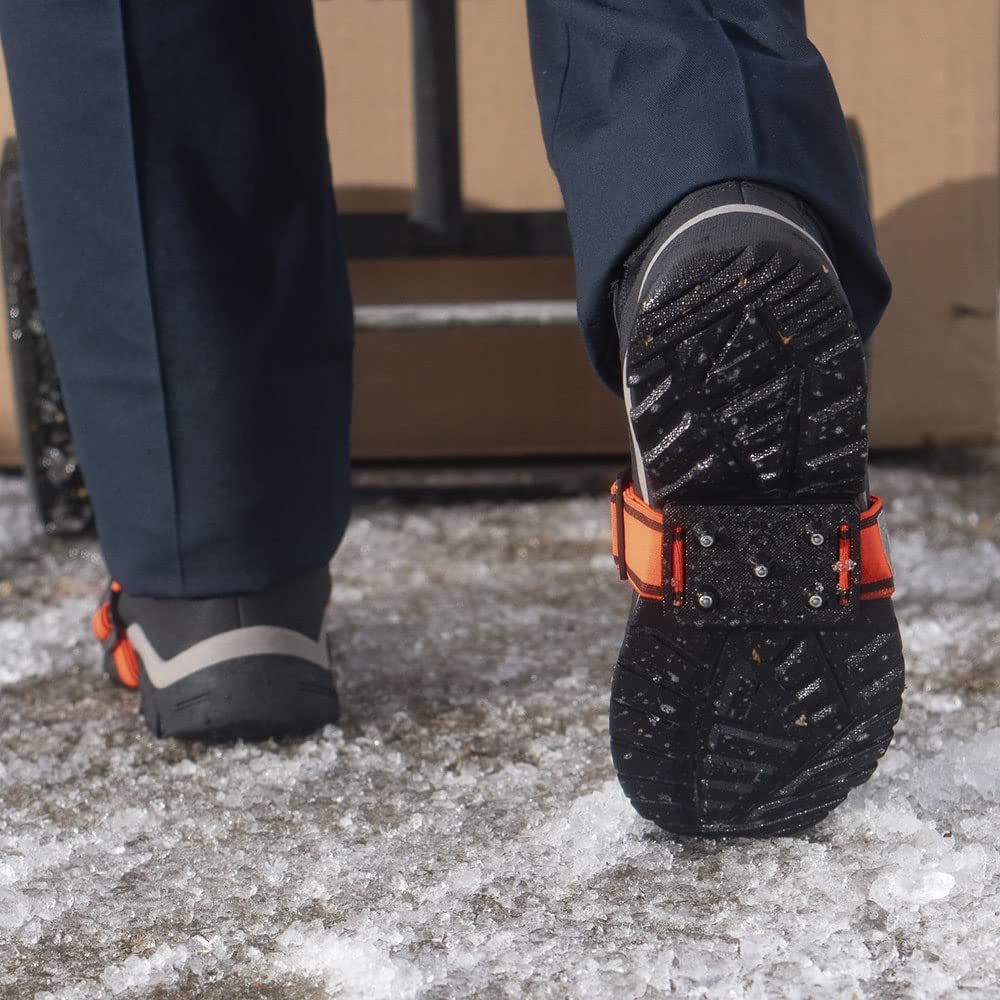 K1 Mid-Sole Ice Cleats for Men & Women - Rotatable Traction Aids For Winter Snow - Hi Vis - Low Profile