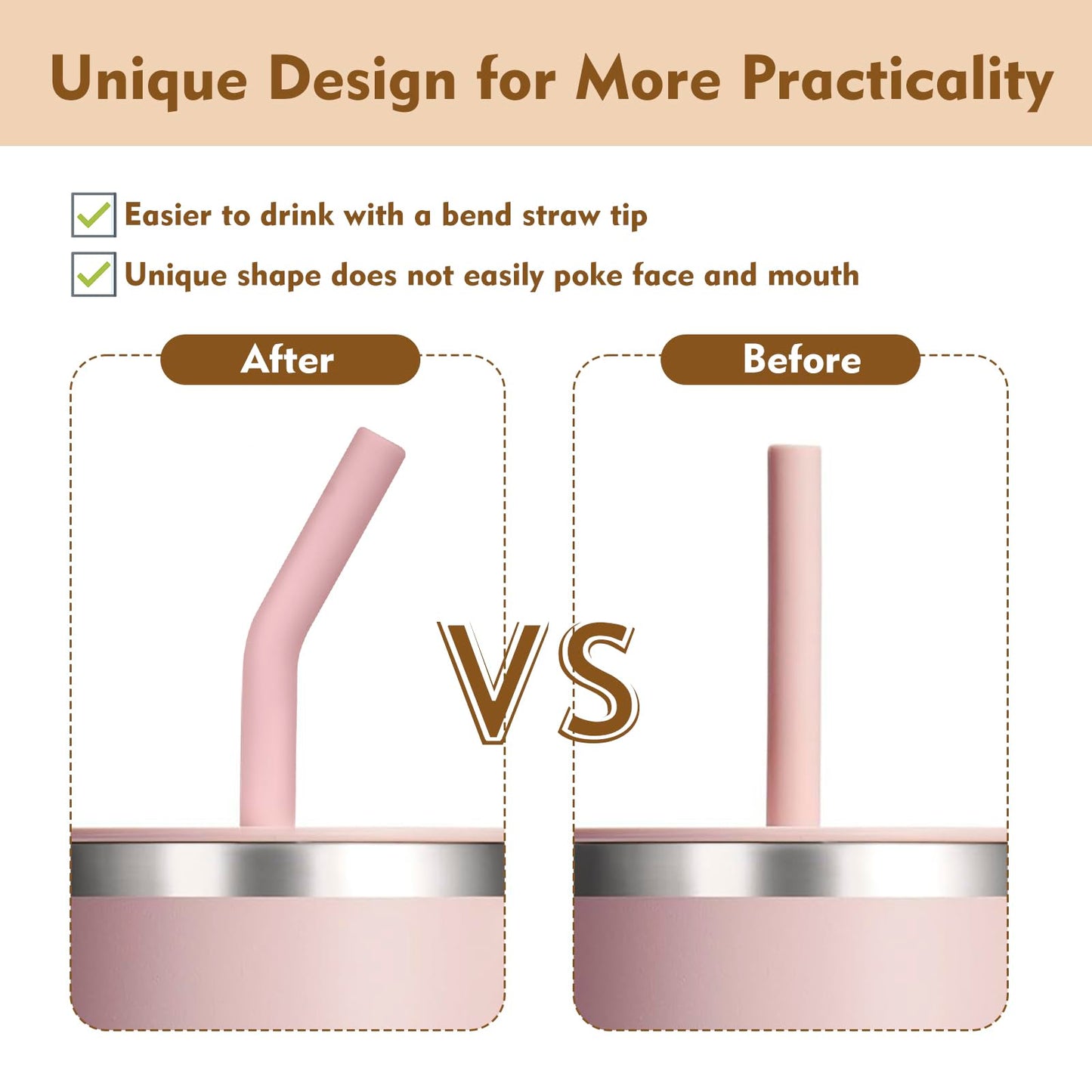 Greant 5 PCS Press in Straw for Hydroflask Tumbler, Straws for Hydro Flask Tumbler Straw Replacement 20 oz to 40 oz (5 PCS, 5 Colors, for Hydroflask Tumbler 40oz)