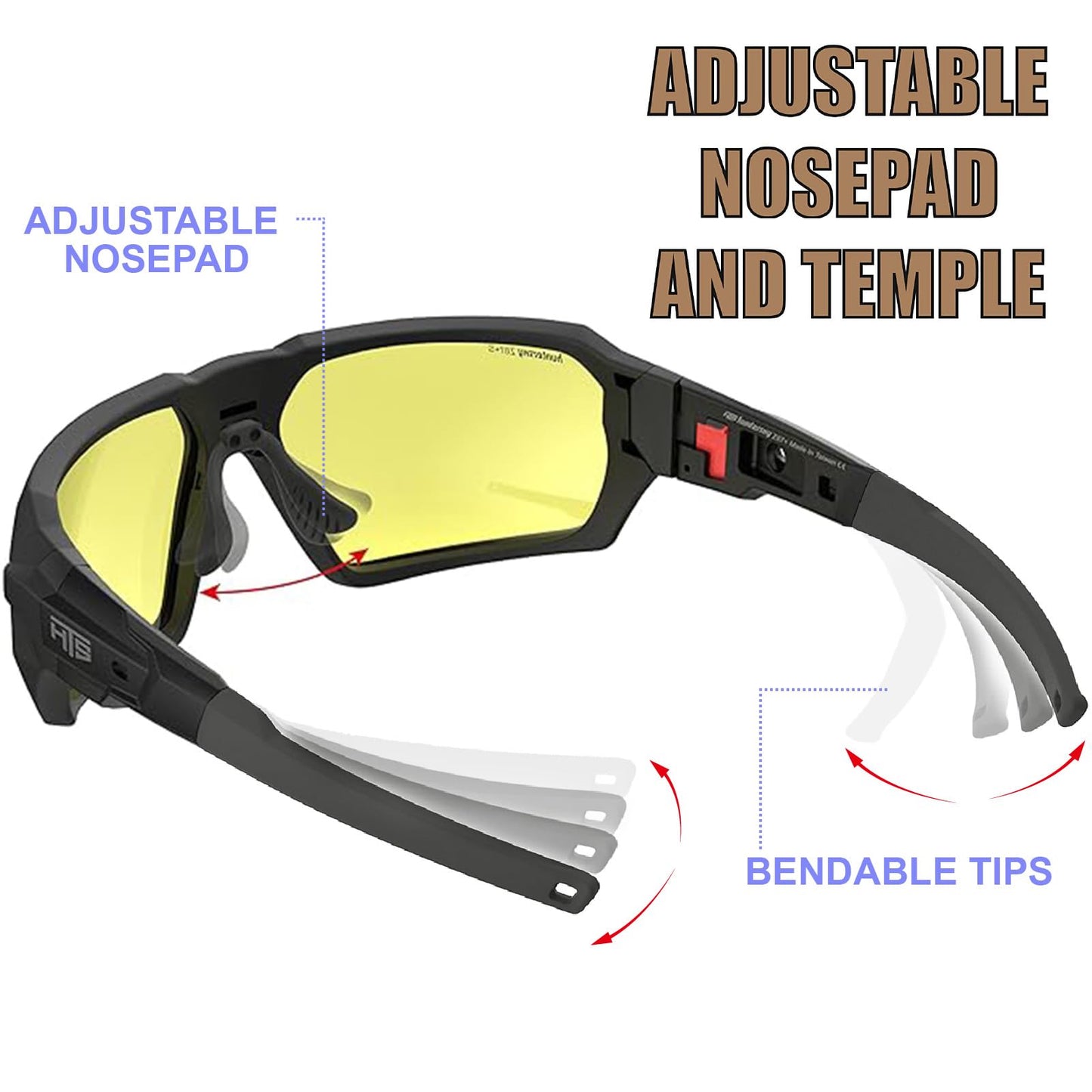 HTS HUNTERSKY Q37 Protective Powersports anti fog yellow tinted night vision driving riding glasses hunting Shooting Airsoft Skydiving Wind Dust proof