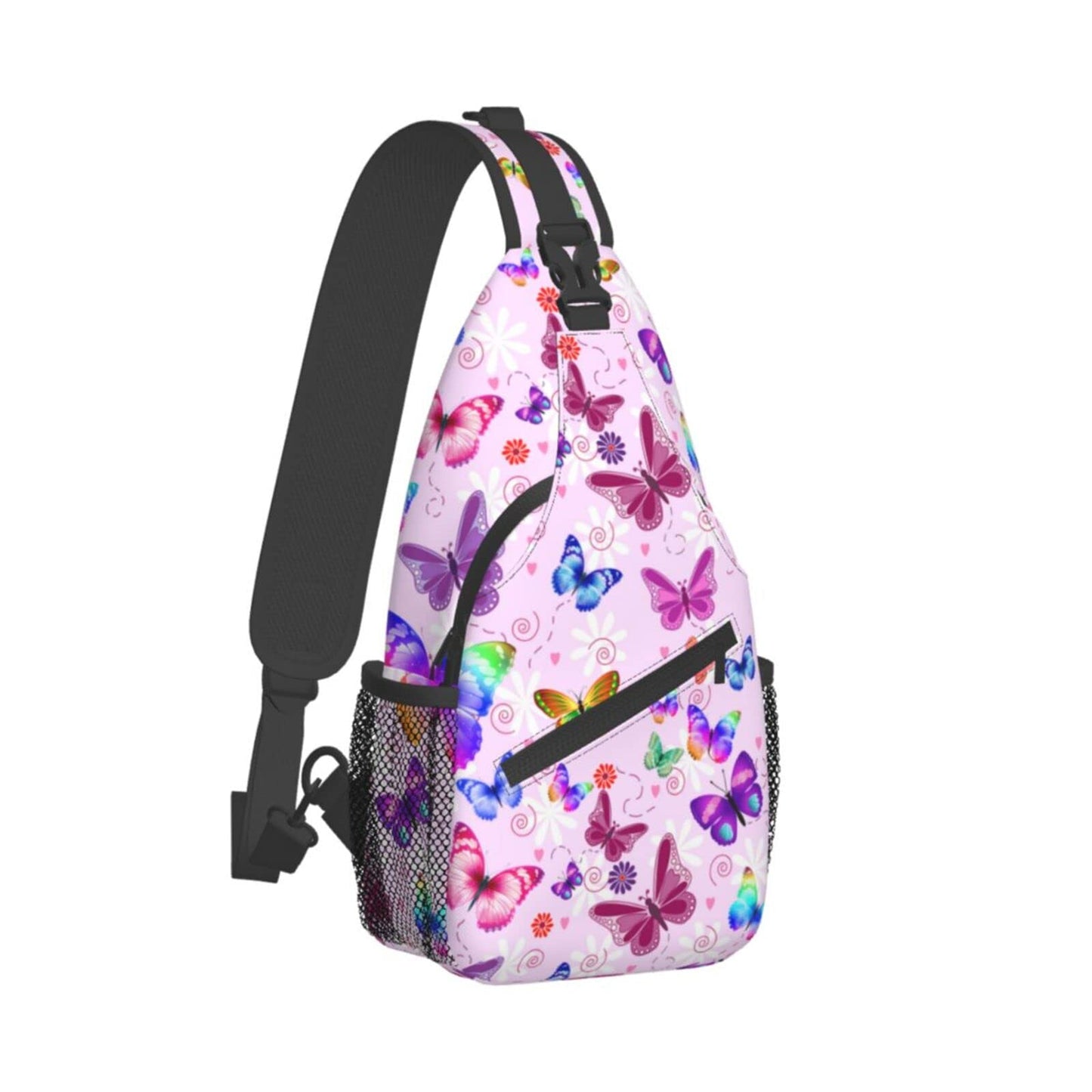 JDEIFKF Butterflies Sling Bag Travel Crossbody Bag Chest Daypack Hiking Shoulder Bag For Men Women