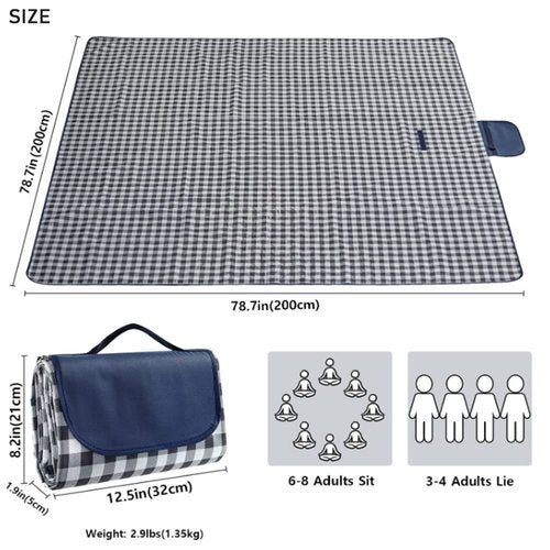 RUIBOLU Large Picnic Blanket Beach Blankets, 80''x80'' Picnic Mat Waterproof Beach mat Outdoor Park Blanket