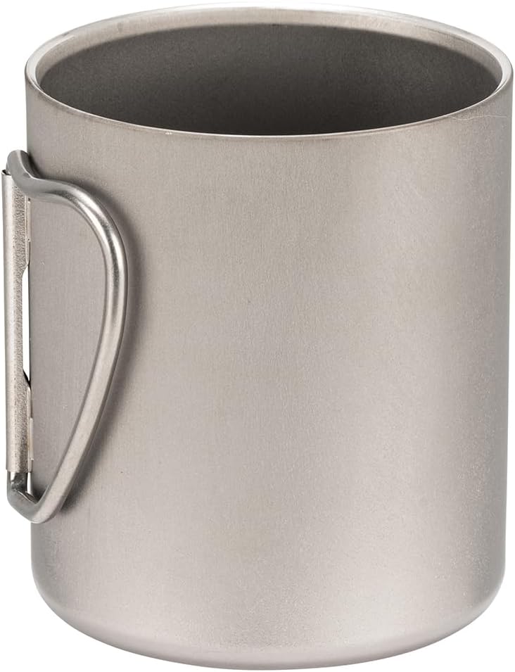 Snow Peak 300ml Double Wall Titanium Insulated Camping Mug - Lightweight & Durable