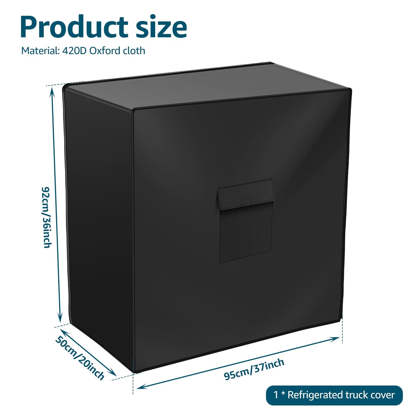 420D Oxford Cloth Cooler Cart Cover, Waterproof Patio Ice Chest Protective Covers, Black Patio Cooler Cover, UV Resistant Ice Chest Cover Fits Most 80 QT Drink Cooler with Wheels, 37L X 20W X36H in