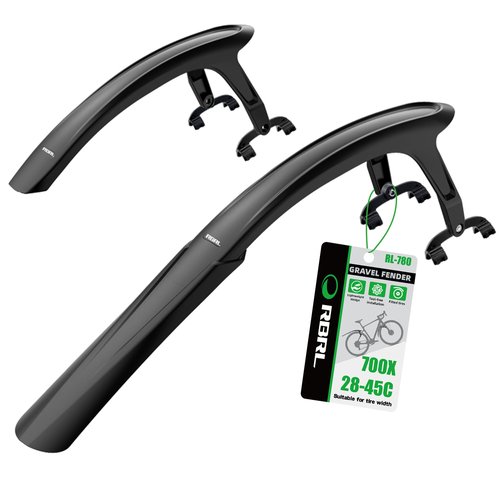 RBRL Bike Fender Set, Quick Release Bike fenders for Gravel and Road Bike, Adjustable Bicycle Fenders 28'', Full Cover Thicken & Widen, Front and Rear Mud Guard for Tire Width: 28-45mm